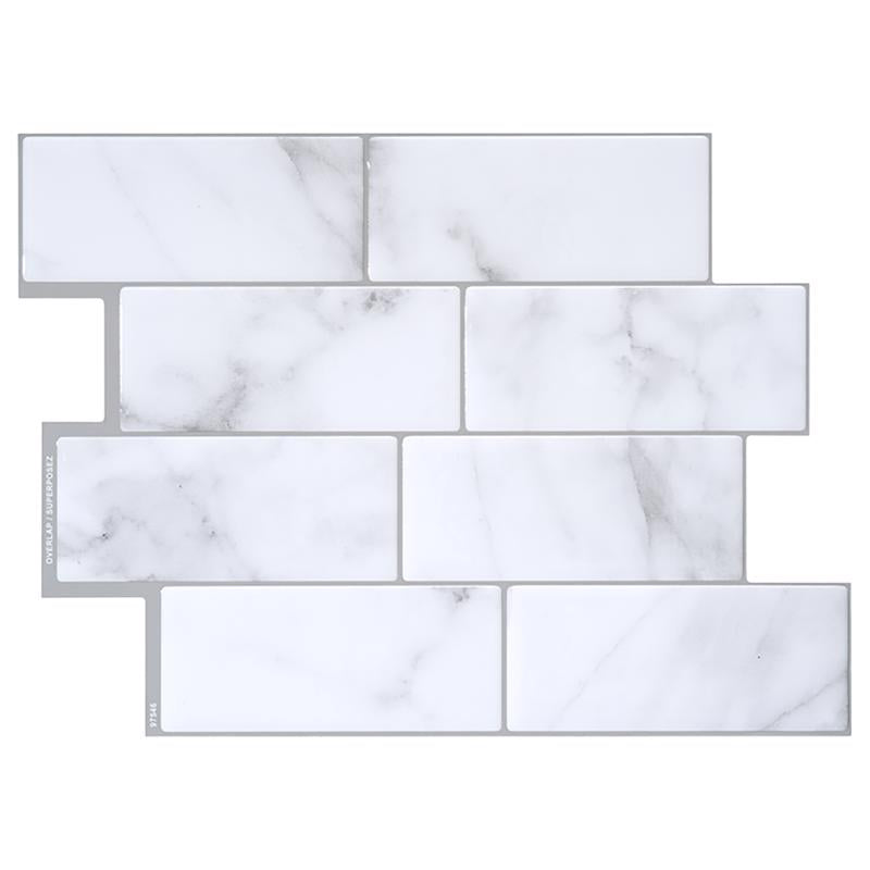 SMART TILES - Smart Tiles 8.38 in. W X 11.56 in. L Gray/White Mosaic Vinyl Adhesive Wall Tile 4 pc - Case of 6