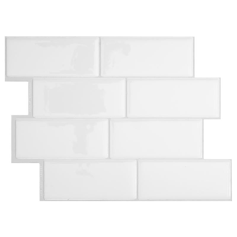 SMART TILES - Smart Tiles 8.38 in. W X 11.56 in. L White Mosaic Vinyl Adhesive Wall Tile 4 pc - Case of 6