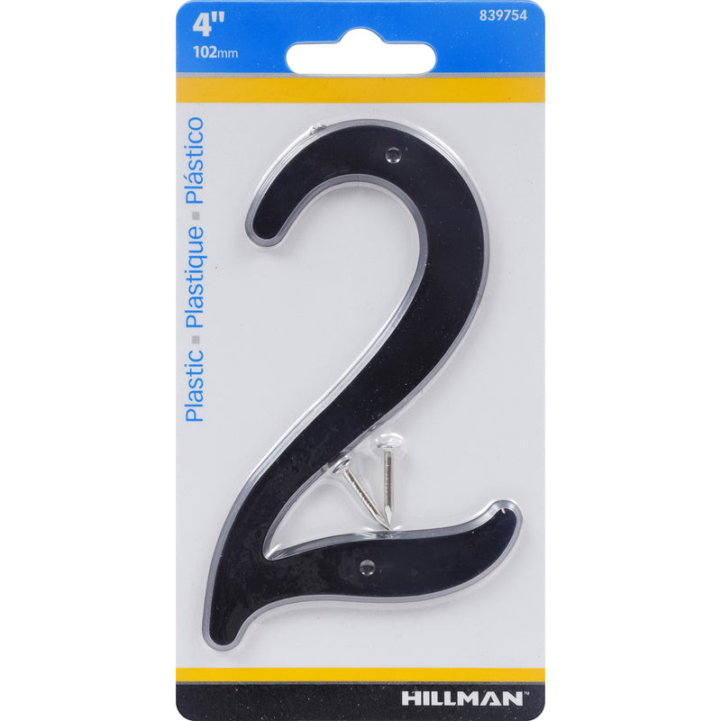 HILLMAN - Hillman 4 in. Black Plastic Nail-On Number 2 1 pc - Case of 10