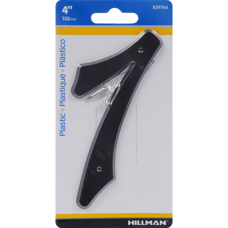 HILLMAN - Hillman 4 in. Black Plastic Nail-On Number 7 1 pc - Case of 10