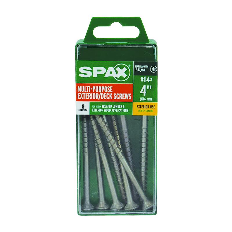 SPAX - SPAX No. 14 in. X 4 in. L Gray Star Flat Head Deck Screws 8 pk