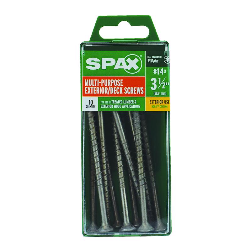 SPAX - SPAX No. 14 in. X 3-1/2 in. L Gray Star Flat Head Deck Screws 10 pk