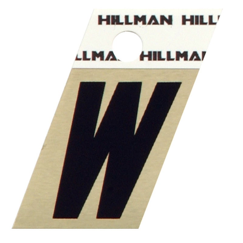 HILLMAN - Hillman 1.5 in. Black Aluminium Self-Adhesive Letter W 1 pc - Case of 6