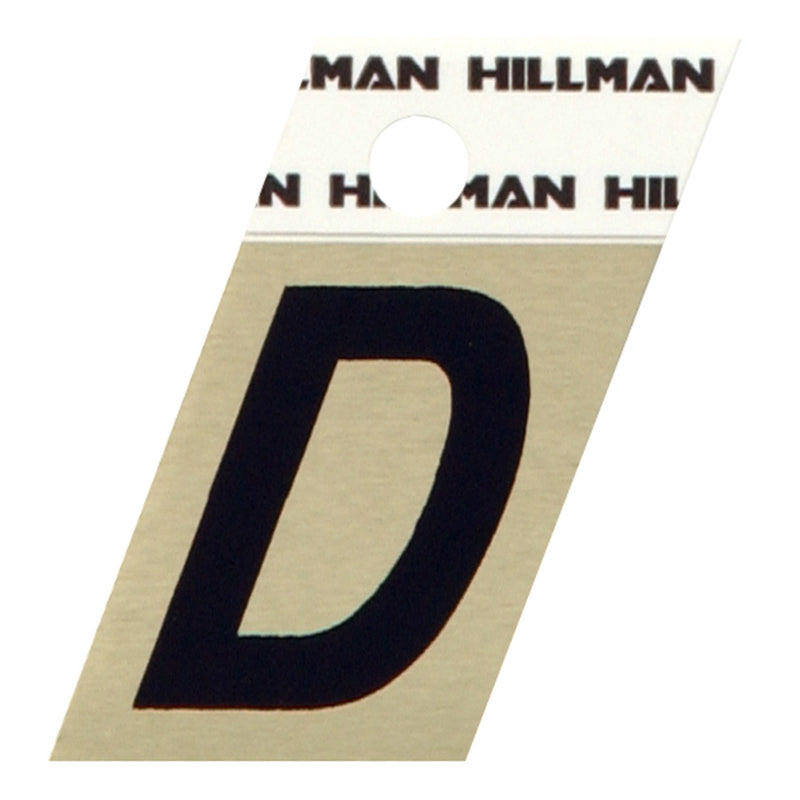 HILLMAN - Hillman 1.5 in. Black Aluminum Self-Adhesive Letter D 1 pc - Case of 6