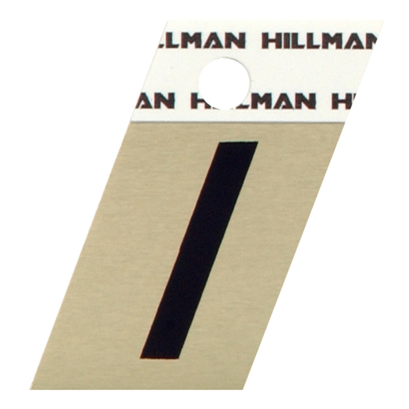 HILLMAN - Hillman 1.5 in. Black Aluminum Self-Adhesive Letter I 1 pc - Case of 6