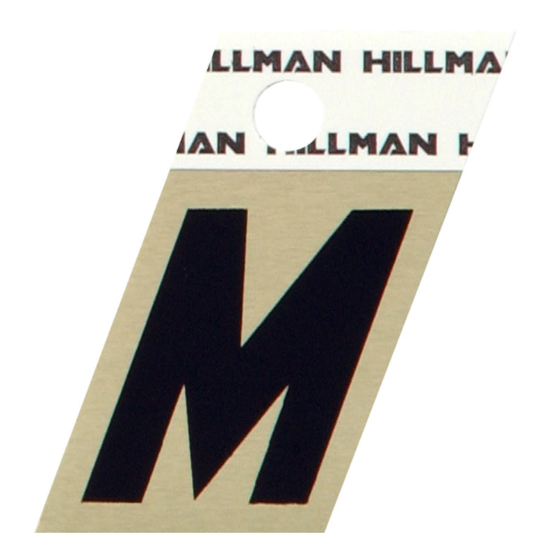 HILLMAN - Hillman 1.5 in. Black Aluminum Self-Adhesive Letter M 1 pc - Case of 6