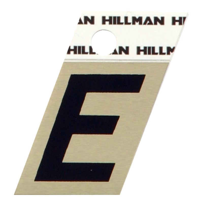 HILLMAN - Hillman 1.5 in. Black Aluminum Self-Adhesive Letter E 1 pc - Case of 6