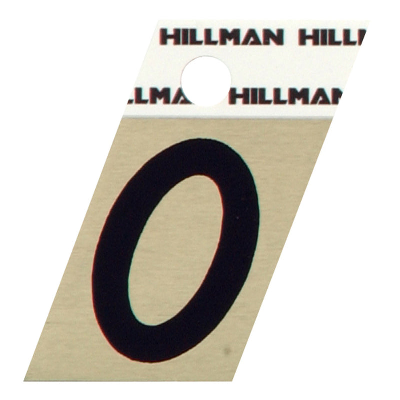 HILLMAN - Hillman 1.5 in. Reflective Black Vinyl Self-Adhesive Letter O 1 pc - Case of 6