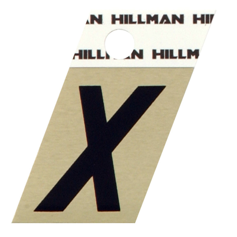 HILLMAN - Hillman 1.5 in. Black Aluminum Self-Adhesive Letter X 1 pc - Case of 6