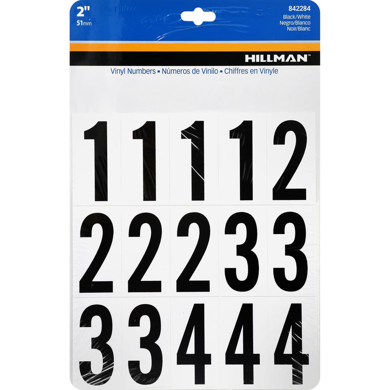 HILLMAN - Hillman 2 in. Black Vinyl Self-Adhesive Number Set 0-9 35 pc - Case of 6