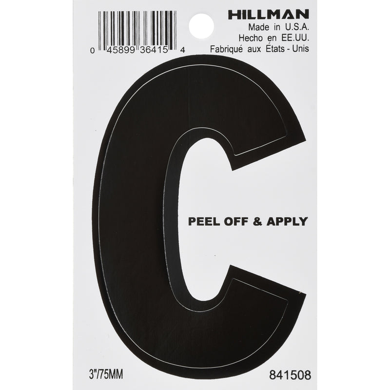 HILLMAN - Hillman 3 in. Black Vinyl Self-Adhesive Letter C 1 pc - Case of 6