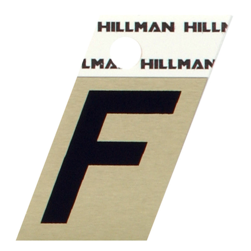 HILLMAN - Hillman 1.5 in. Reflective Black Aluminum Self-Adhesive Letter F 1 pc - Case of 6