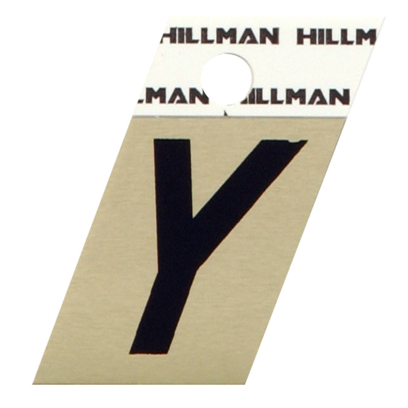 HILLMAN - Hillman 1.5 in. Black Aluminum Self-Adhesive Letter Y 1 pc - Case of 6