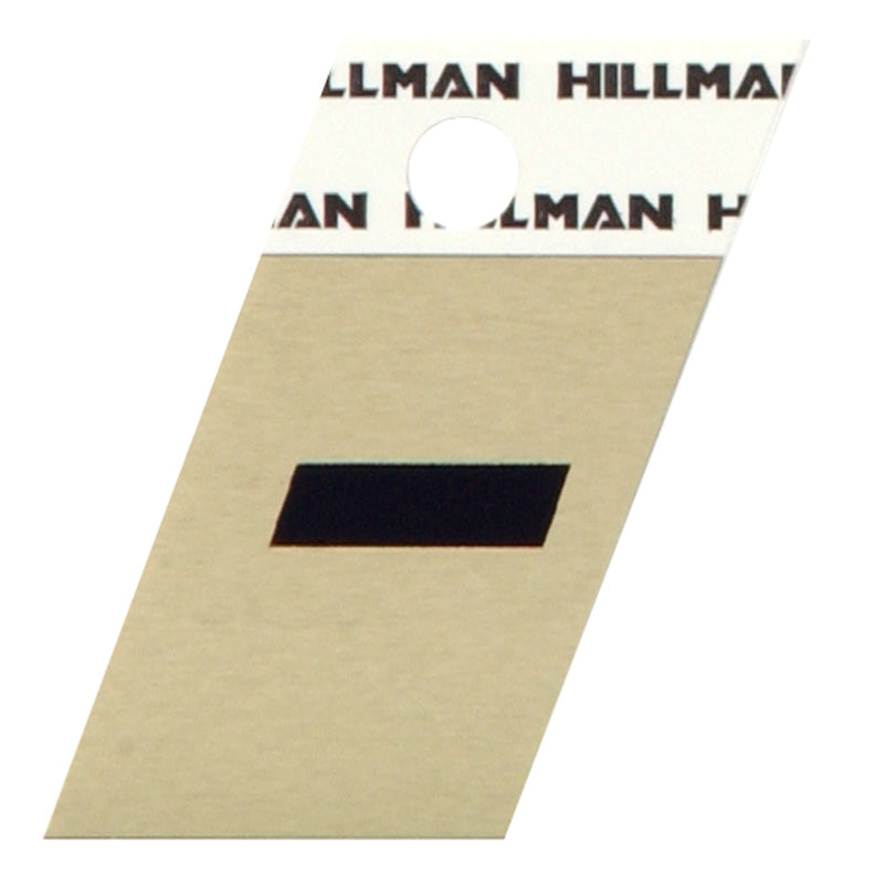 HILLMAN - Hillman 1.5 in. Reflective Black Aluminum Self-Adhesive Special Character Hyphen 1 pc - Case of 6