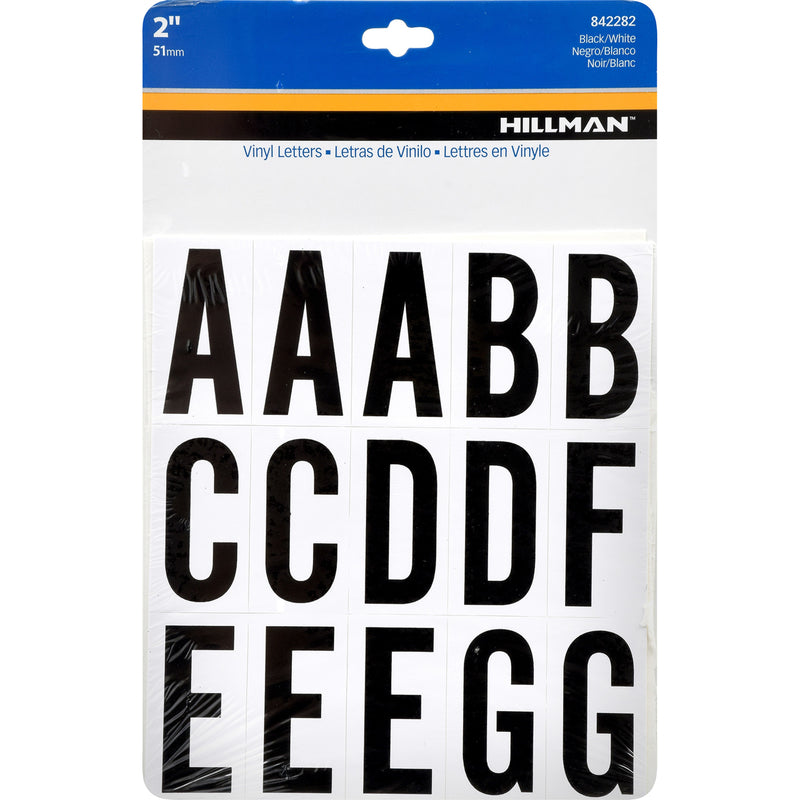 HILLMAN - Hillman 2 in. Black Vinyl Self-Adhesive Letter Set A-Z 65 pc - Case of 6