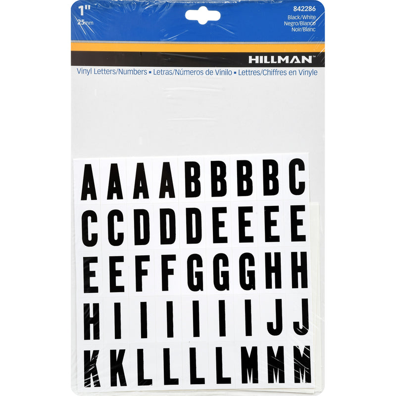 HILLMAN - Hillman 1 in. Black Vinyl Self-Adhesive Letter and Number Set 0-9, A-Z 117 pc - Case of 6
