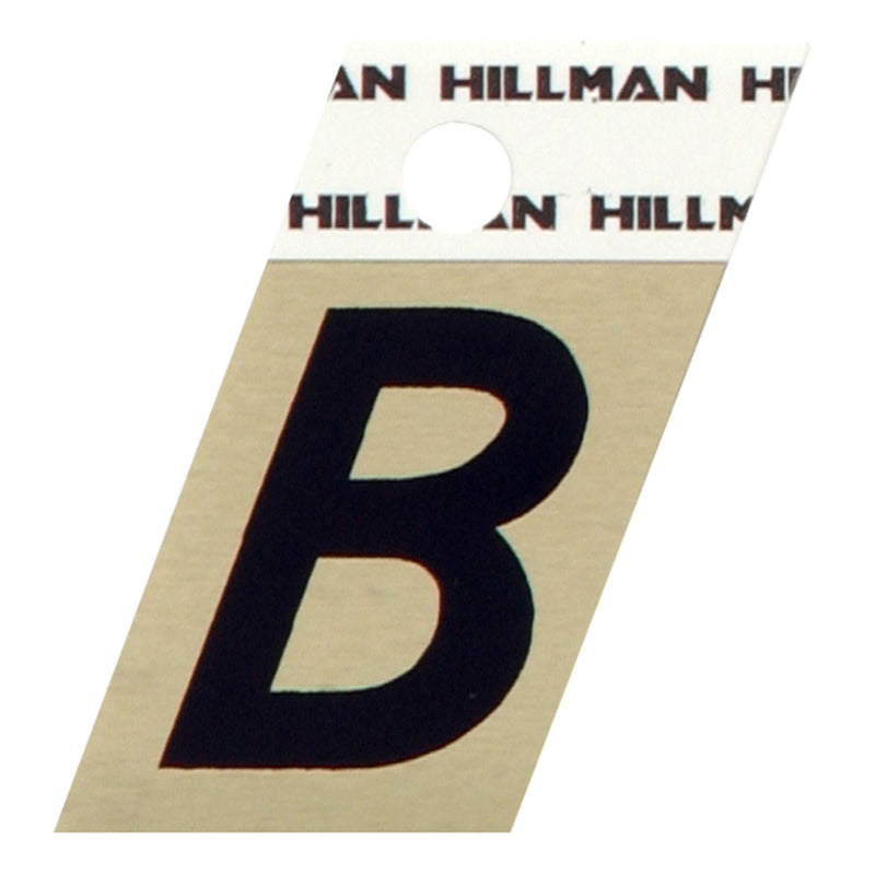 HILLMAN - Hillman 1.5 in. Reflective Black Aluminum Self-Adhesive Letter B 1 pc - Case of 6