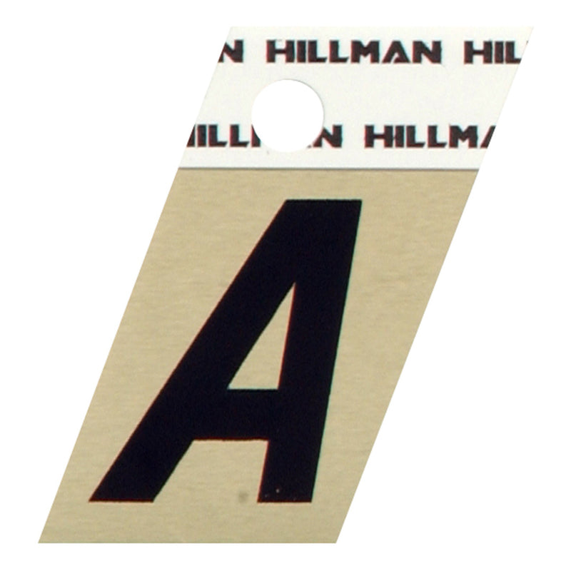 HILLMAN - Hillman 1.5 in. Black Aluminum Self-Adhesive Letter A 1 pc - Case of 6