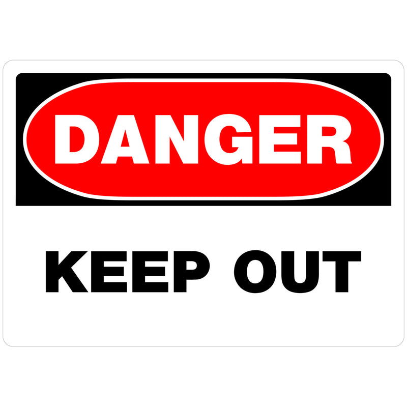 HILLMAN - Hillman English White Danger Sign 10 in. H X 14 in. W - Case of 6 [842064]