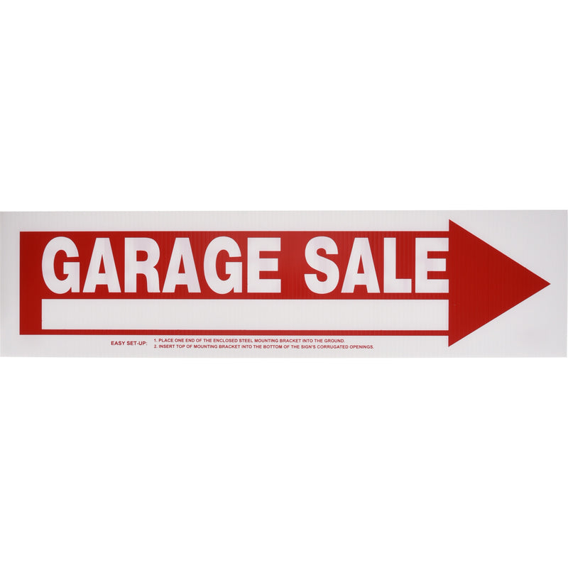 HILLMAN - Hillman English White Garage Sale Sign 6 in. H X 24 in. W - Case of 6