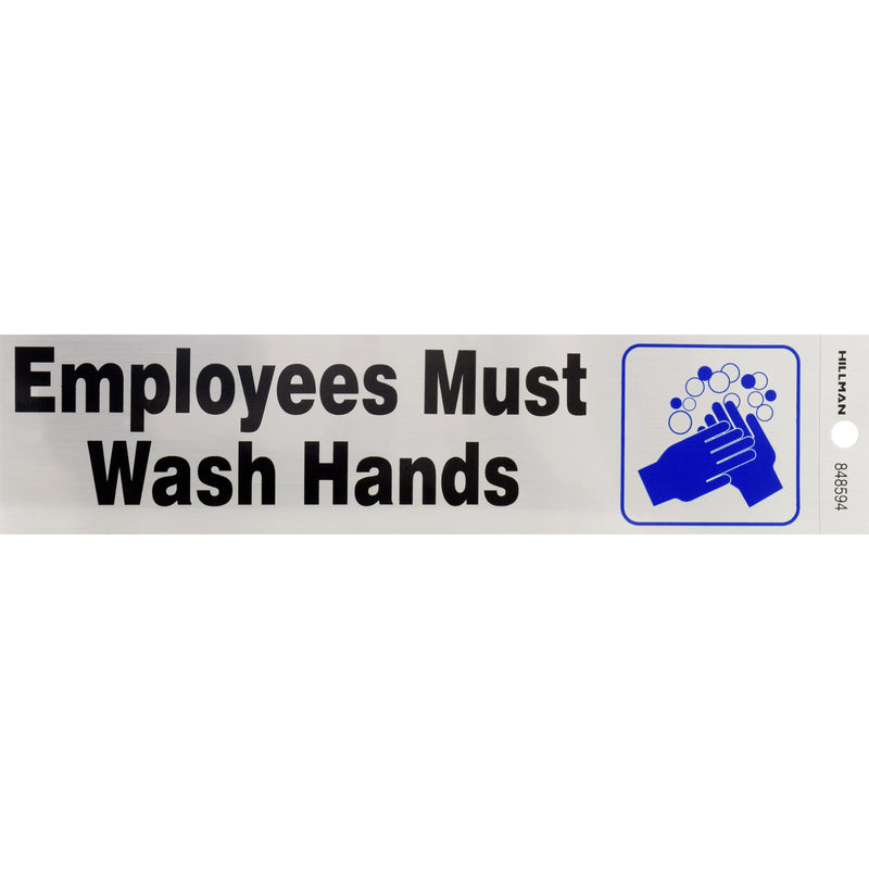 HILLMAN - Hillman English Silver Health Safety Decal 2 in. H X 8 in. W - Case of 6