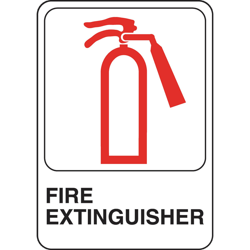 HILLMAN - Hillman English White Fire Extinguisher Sign 7 in. H X 5 in. W - Case of 6 [847114]