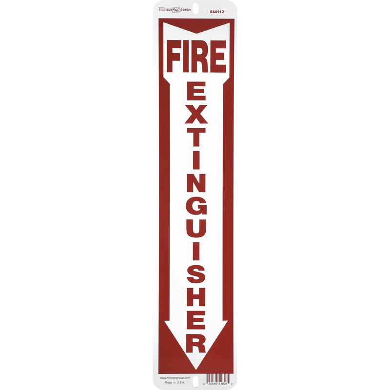 HILLMAN - Hillman English Red/White Fire Extinguisher Sign 18 in. H X 4 in. W - Case of 6