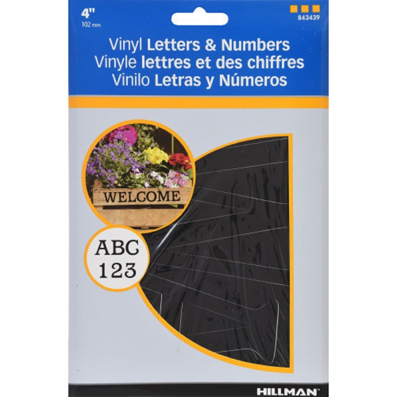 HILLMAN - Hillman 4 in. Black Vinyl Self-Adhesive Letter and Number Set 0-9, A-Z 88 pc - Case of 6