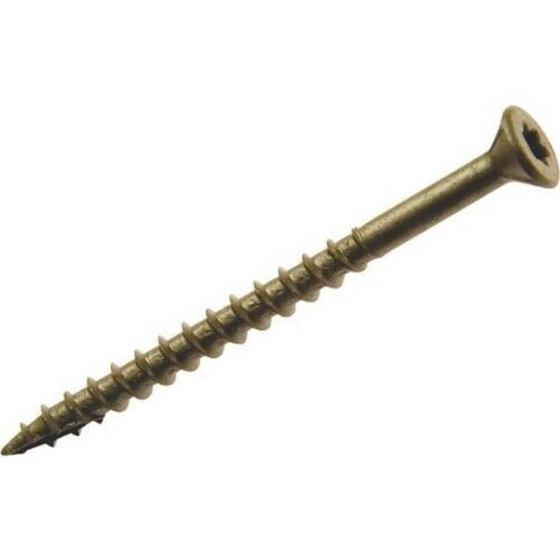 GRIP-RITE - Grip-Rite PrimeGuard Plus No. 9 wire X 2 in. L Gold Star Flat Head Deck Screws 5 lb - Case of 4