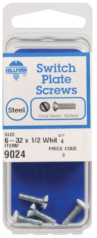 HILLMAN - Hillman No. 6-32 X 1/2 in. L Slotted Oval Head Steel Machine Screws 4 pk - Case of 10 [9024]