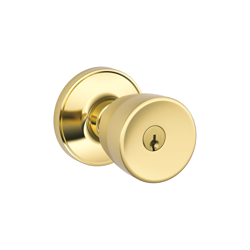 SCHLAGE - Schlage Byron Bright Brass Entry Knob 1-3/4 in.