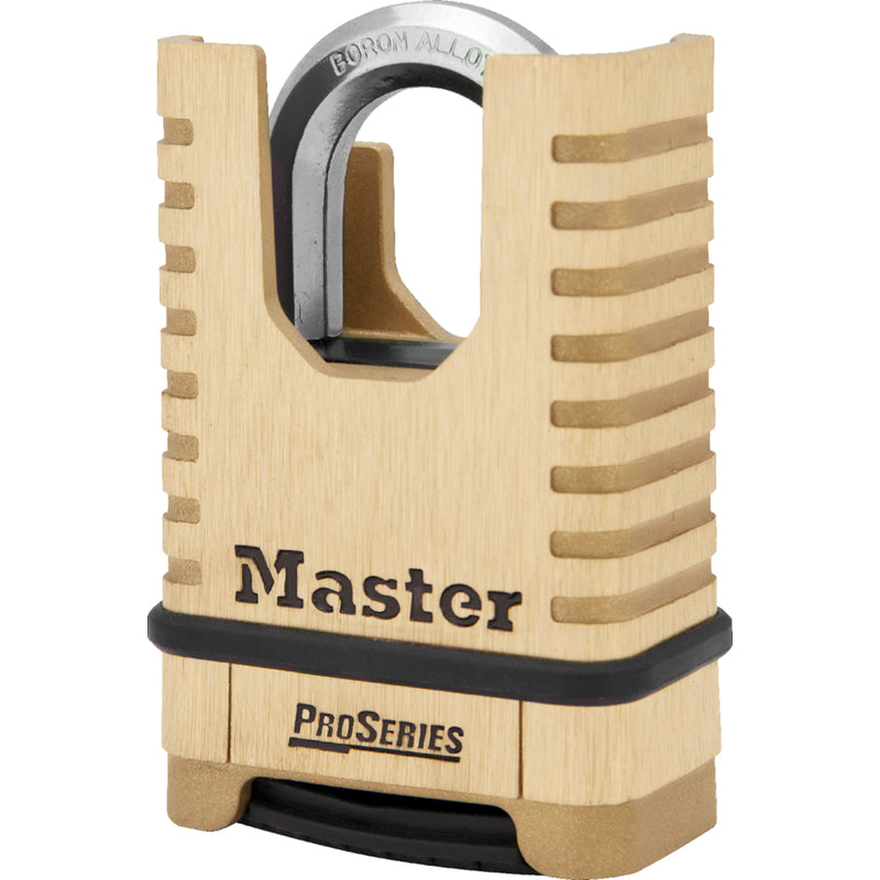 MASTER LOCK - Master Lock ProSeries 6.56 in. H X 2-1/4 in. W Brass 4-Digit Combination Shrouded Shackle Padlock