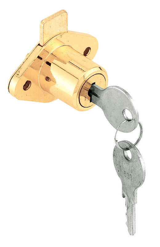 PRIME-LINE - Prime-Line Bright Brass Gold Steel Cabinet/Drawer Lock [U 9947]