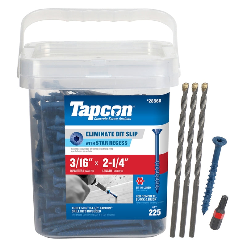 TAPCON - Tapcon 2-1/4 in. L Star Flat Head Concrete Screws 225 pk