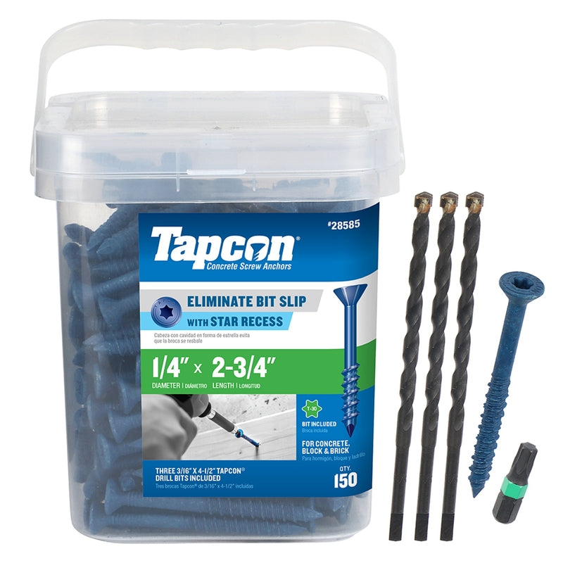 TAPCON - Tapcon 2-3/4 in. L Star Flat Head Concrete Screws 150 pk