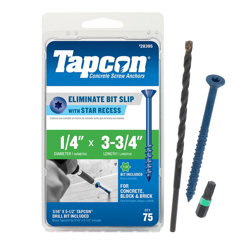 TAPCON - Tapcon 3-3/4 in. L Star Flat Head Concrete Screws 75 pk