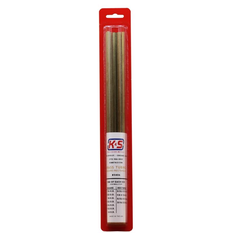 K&S - K&S 12 in. L Square/Rectangular Brass Tube 11 pk