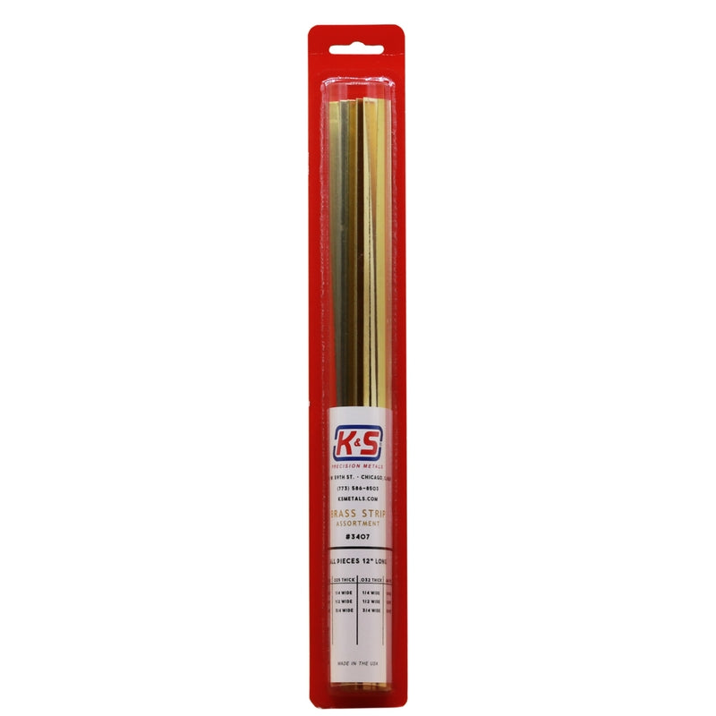 K&S - K&S 12 in. L Mill Brass Assorted Strip