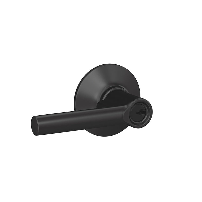 SCHLAGE - Schlage Broadway Matte Black Keyed Entry Lever 1-3/4 in.