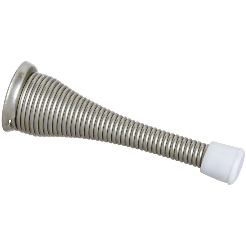 NATIONAL HARDWARE - National Hardware 3 in. L Steel w/Rubber Tip Satin Nickel Silver Spring Door Stop Mounts to door