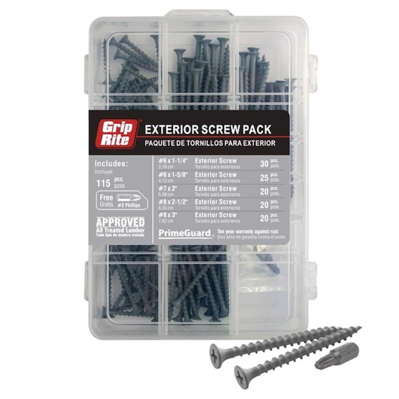 GRIP-RITE - Grip-Rite No. 8 wire X 3 in. L Phillips Bugle Head Exterior Screws 1.1 lb 1 pk