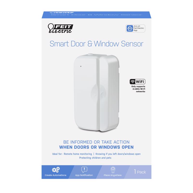 FEIT - Feit Smart Home Battery Powered Indoor White Smart-Enabled Door and Window Sensor