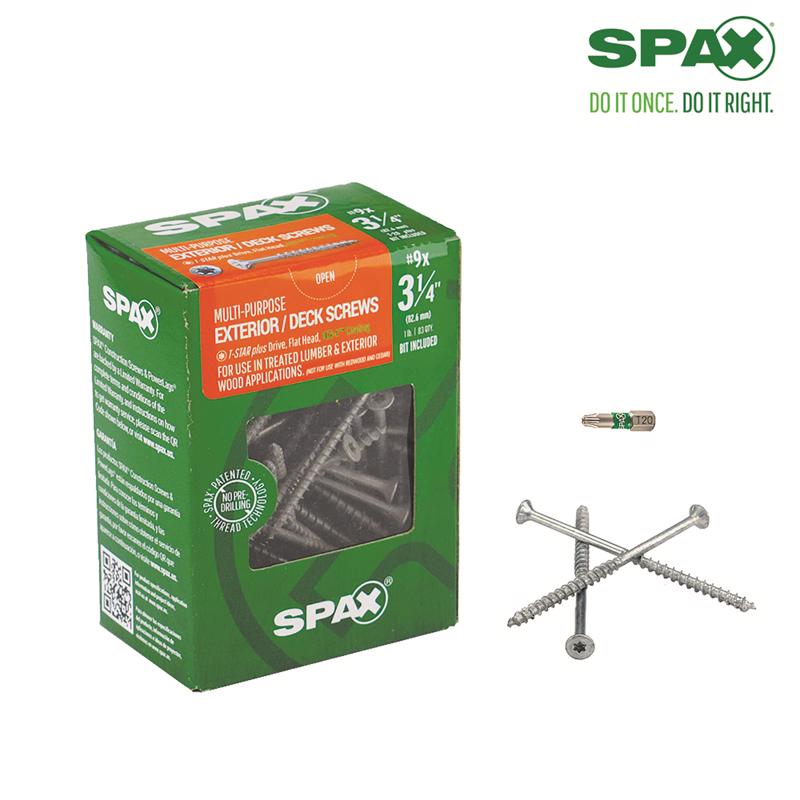 SPAX - SPAX Multi-Material No. 9 Label X 3 1/4 in. L T-20+ Flat Head Construction Screws 1 lb 83 pk