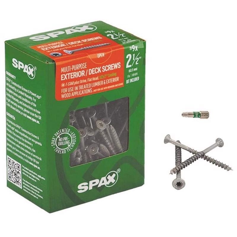 SPAX - SPAX Multi-Material No. 9 Label X 2-1/2 in. L T-20+ Flat Head Construction Screws 1 lb 109 pk