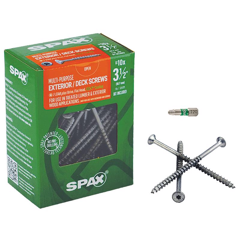 SPAX - SPAX Multi-Material No. 10 Label X 3-1/2 in. L T-20+ Flat Head Construction Screws 1 lb 59 pk