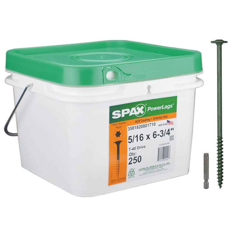 SPAX - SPAX PowerLags 5/16 in. in. X 6-3/4 in. L T-40 Washer Head Structural Screws 250 pk