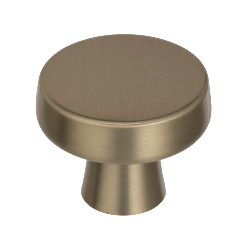 AMEROCK - Amerock Blackrock Art Deco Round Cabinet Knob 1-5/16 in. D 1-1/16 in. Golden Champagne 1 pk