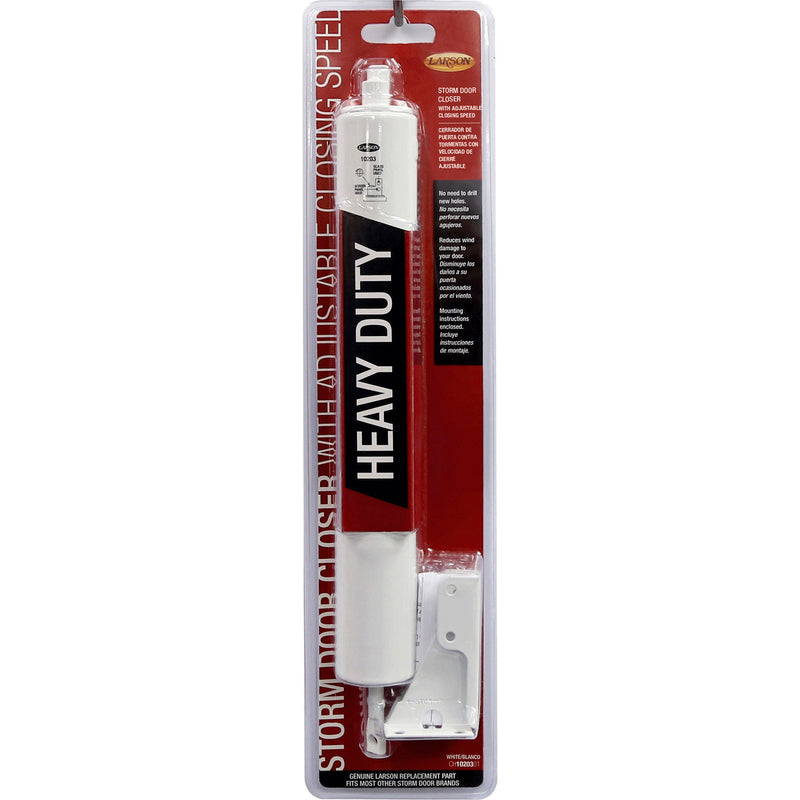 LARSON - Larson Heavy Duty White Aluminum Pneumatic Door Closer