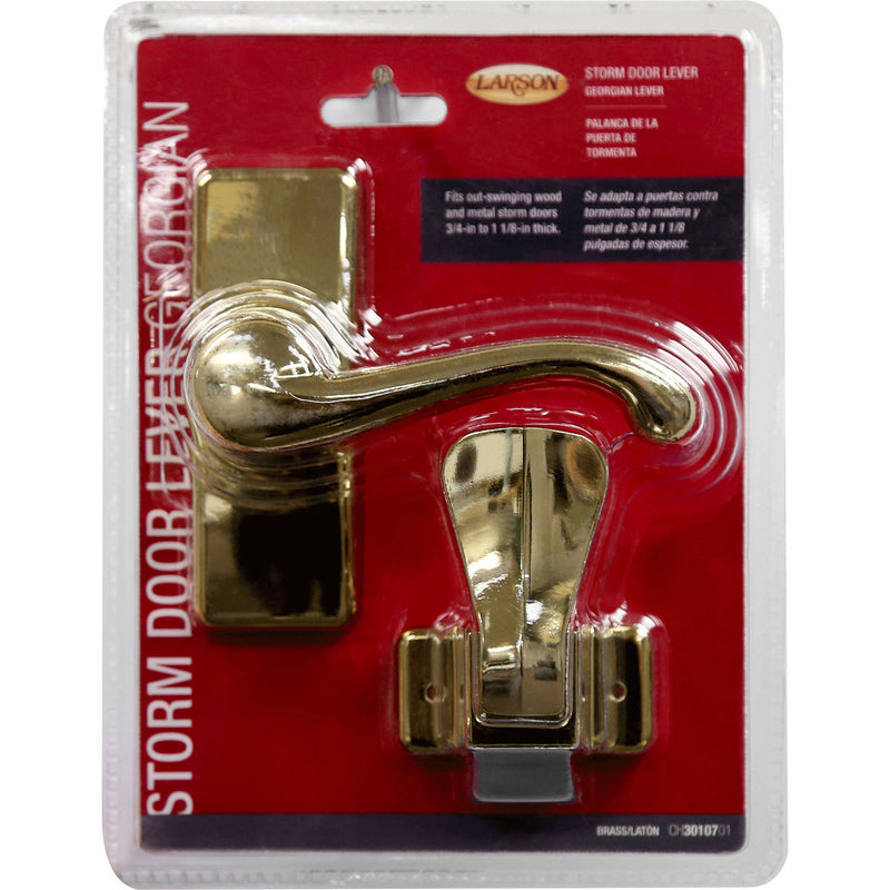 LARSON - Larson Georgian Bright Brass Storm Door Lever 1 pk