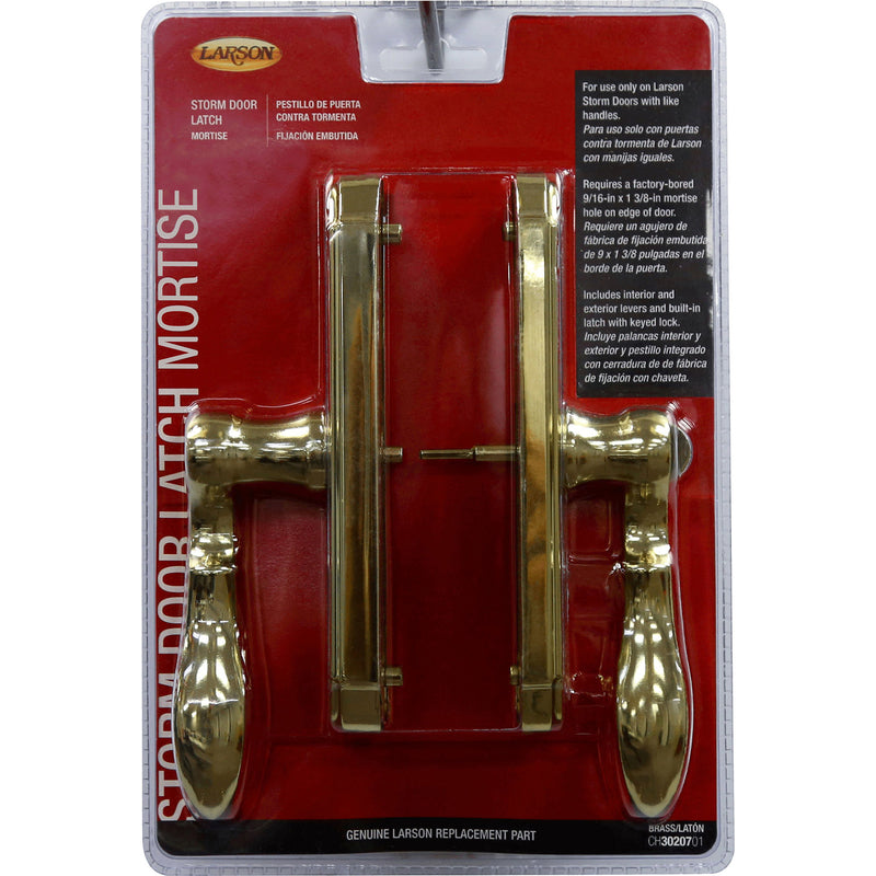 LARSON - Larson M2 Bright Brass Gold Zinc Mortise Latch 1 pk